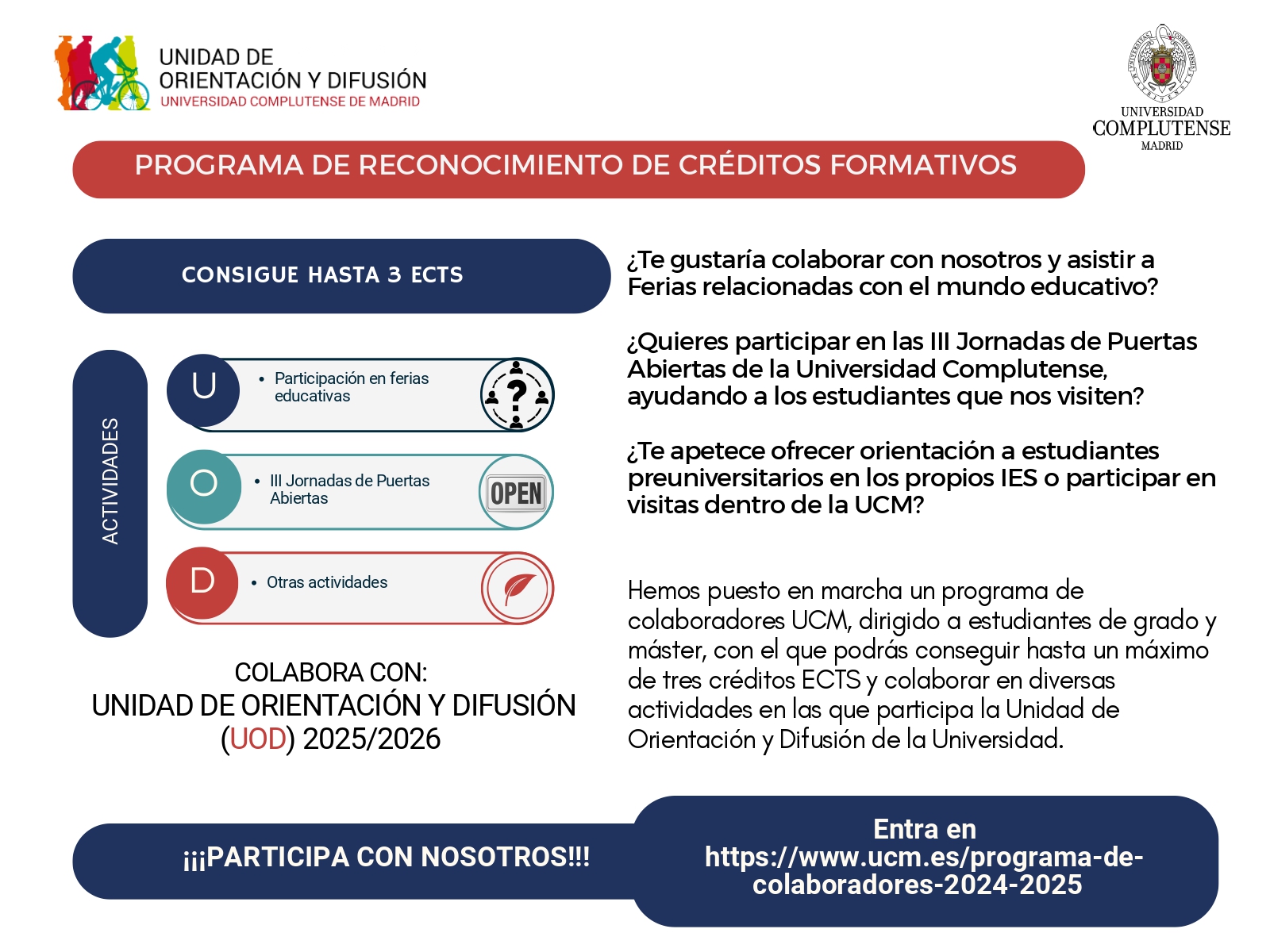 Programa de reconocimiento de créditos para actividades formativas